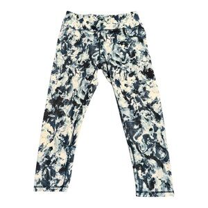 GAIAM Blue and White Patterned crop capri Leggings medium
